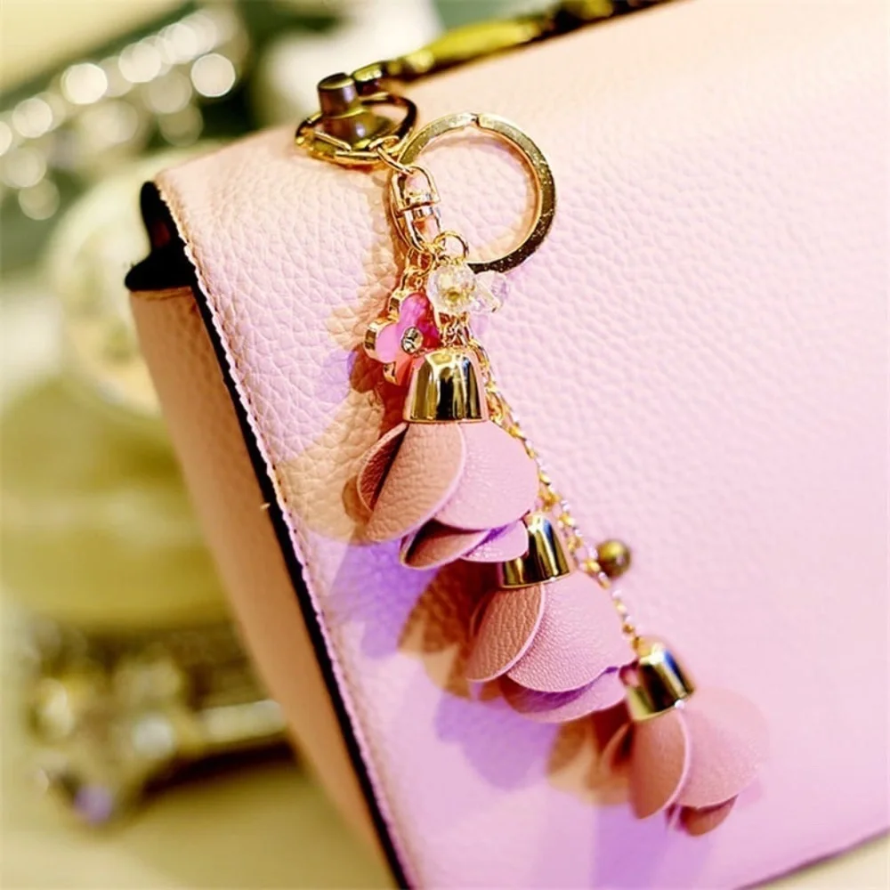*BELIKIS* Pink Flower Fashion Keychain Ring
